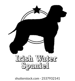 Irish Water Spaniel. dog silhouette,  dog, dog breeds, logo, vector, silhouette, logo design, animal, illustration, icon, sign, design, black,  symbol, pet