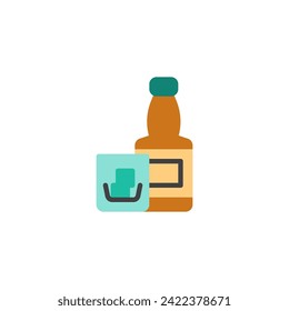 Irish Whiskey Bottle flat icon, vector sign, colorful pictogram isolated on white. Symbol, logo illustration. Flat style design
