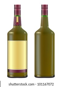 Irish whiskey in a green bottle vector