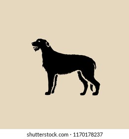 Irish wolfhound dog - isolated vector illustration