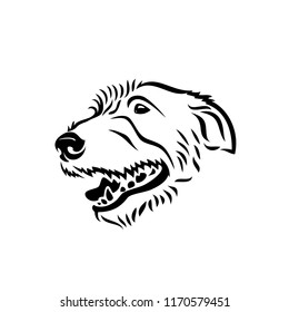 Irish wolfhound dog - isolated vector illustration