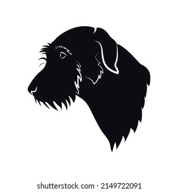 Irish wolfhound. Logo with dog on white background