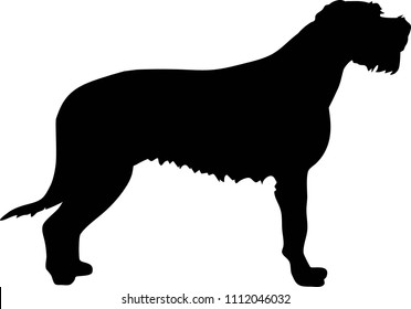 Irish Wolfhound silhouette real in black