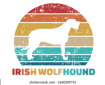 Irish Wolfhound silhouette vintage and retro