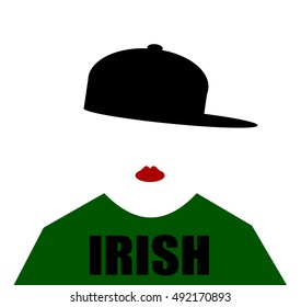 Irish woman wearing hip hop fashion  