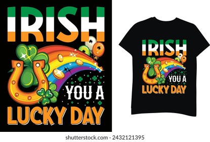 Irlandés que un día de suerte diseño de camiseta de San Patricio. Archivo vectorial