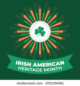 Irish-American Heritage Month in march celebration in usa, brush painted post banner design, Vector	
