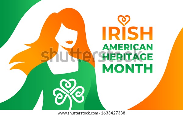 Irishamerican Heritage Month Vector Illustration Colors Stock Vector