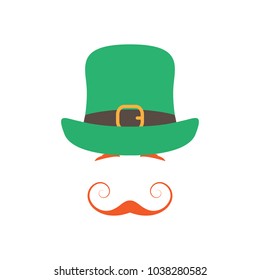 Irishman Orange Graceful Mustache Green Hat Stock Vector (Royalty Free ...