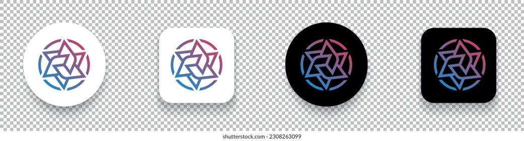 IRISnet (IRIS) crypto currency logo symbol set isolated on transparent background vector
