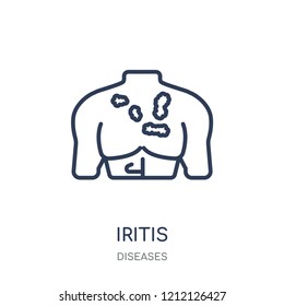 Iritis icon. Iritis linear symbol design from Diseases collection. Simple outline element vector illustration on white background.