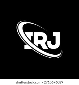 Logotipo de IRJ. Carta de IRJ. Diseño de logotipo de letra IRJ. Logotipo de IRJ inicial vinculado con el círculo y el logotipo del monograma en mayúsculas. Tipografía IRJ para tecnología, negocio y marca inmobiliaria.
