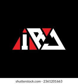 IRJ triangle letter logo design with triangle shape. IRJ triangle logo design monogram. IRJ triangle vector logo template with red color. IRJ triangular logo Simple, Elegant, and Luxurious design.