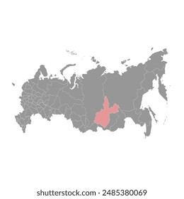 Irkutsk Oblast map, administrative division of Russia. Vector illustration.