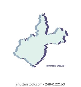 Irkutsk Oblast Map - World Map International vector template. Russia region silhouette vector illustration