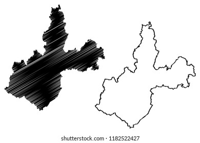 Irkutsk Oblast (Russia, Subjects of the Russian Federation, Oblasts of Russia) map vector illustration, scribble sketch Irkutsk Oblast map