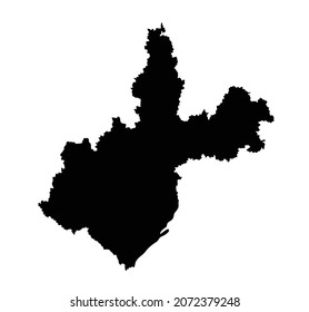 Irkutsk Oblast vector map silhouette isolated on white background. High detailed illustration. Russia oblast map illustration. Irkutskaya oblast map. 