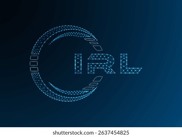 IRL low poly letter logo vector design. IRL lower poly logo design. Low poly logo.