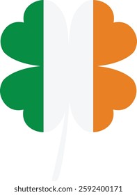 Irland flag colors lucky icon clover, St. Patrick Day clipart