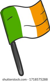 Irland flag, illustration, vector on white background