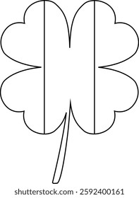 Irland flag line art lucky clover, St. Patrick Day clipart