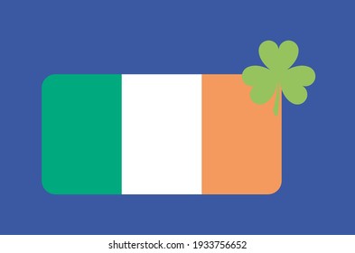 irleand flag and clover leaf for saint patrick's day