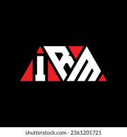 IRM triangle letter logo design with triangle shape. IRM triangle logo design monogram. IRM triangle vector logo template with red color. IRM triangular logo Simple, Elegant, and Luxurious design.