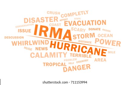 Irma hurricane 2017, abstract vector background