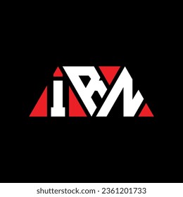 IRN triangle letter logo design with triangle shape. IRN triangle logo design monogram. IRN triangle vector logo template with red color. IRN triangular logo Simple, Elegant, and Luxurious design.