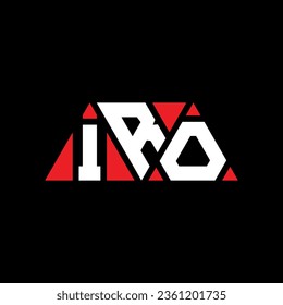 IRO triangle letter logo design with triangle shape. IRO triangle logo design monogram. IRO triangle vector logo template with red color. IRO triangular logo Simple, Elegant, and Luxurious design.