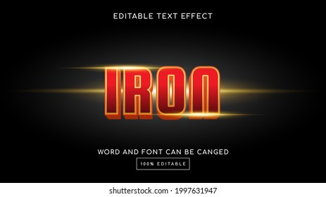 Iron 3D editable text effect template