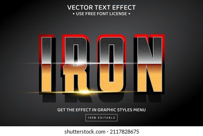 Iron 3D Editable Text Effect Template