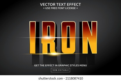 Iron 3D Editable Text Effect Template