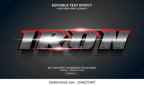 Iron 3D editable text effect template