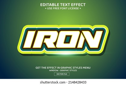 Iron 3D Editable Text Effect Template