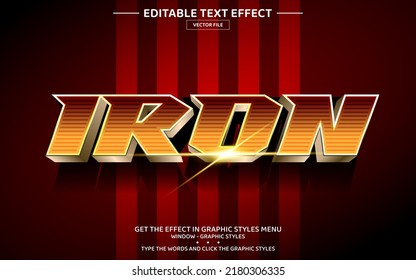 Iron 3D Editable Text Effect Template