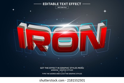 Iron 3D Editable Text Effect Template