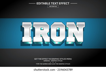 Iron 3D Editable Text Effect Template