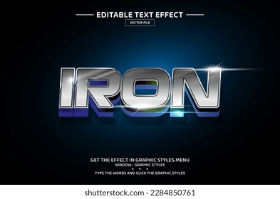 Iron 3D editable text effect template