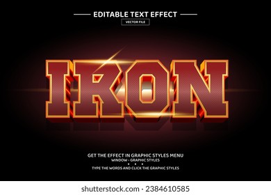 Iron 3D editable text effect template