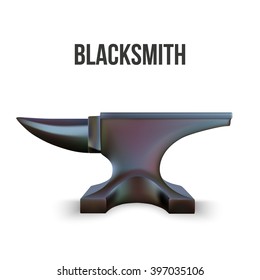 Iron Anvil isolated on white background. Vector Illustration