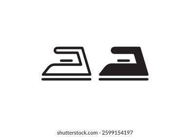 Iron appliance heating icon set Vector
