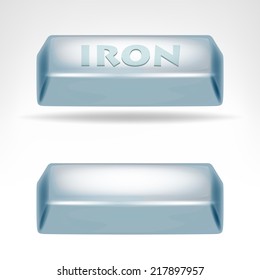 iron bar 3D design isolated on white vector illustration