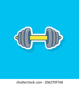 iron barbell style sticker vector illustration,sports equipment design