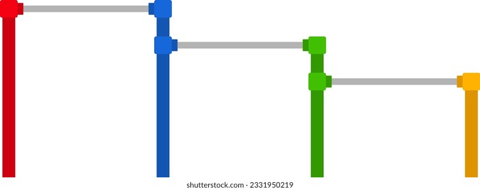 Iron bars of three different heights.