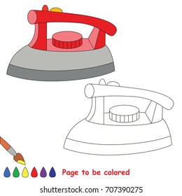 Iron to be colored, the coloring book for preschool kids with easy educational gaming level.