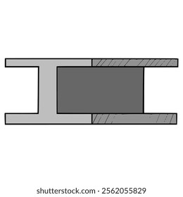 iron beam construction illustration hand drawn isolated vector