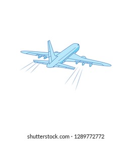 Iron bird plane in the sky. Jet plane with turbines.