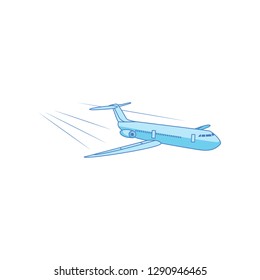Iron bird plane in the sky. Jet plane with turbines.