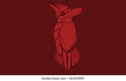 Iron bird in red